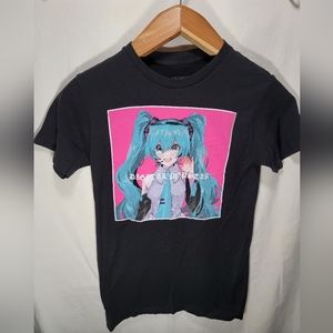 Hatsune Miku Shirt Mens Small Crypton Black Short Sleeve Anime Digital Popstar